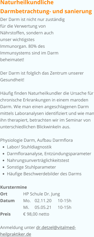 Naturheilkundliche Darmbetrachtung
