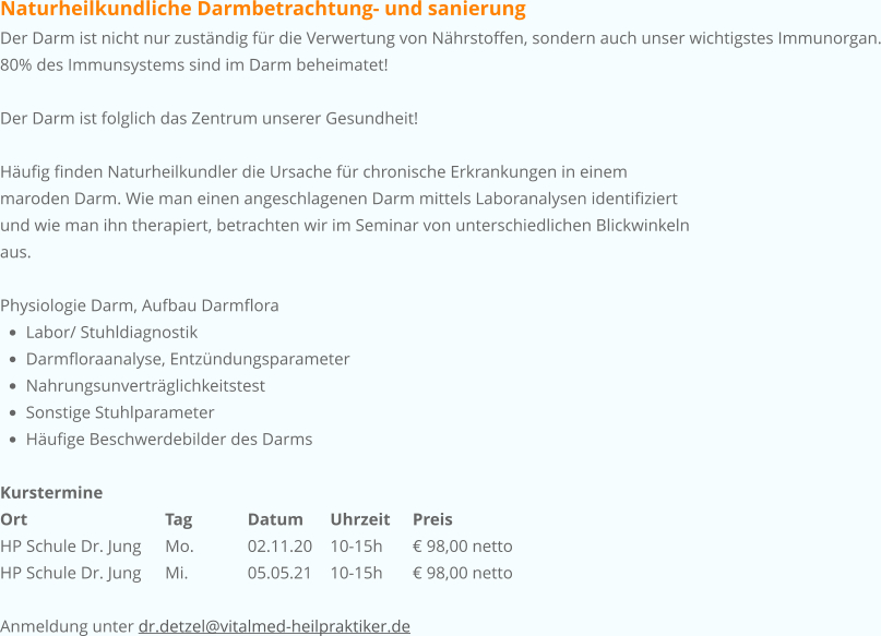 Naturheilkundliche Darmbetrachtung